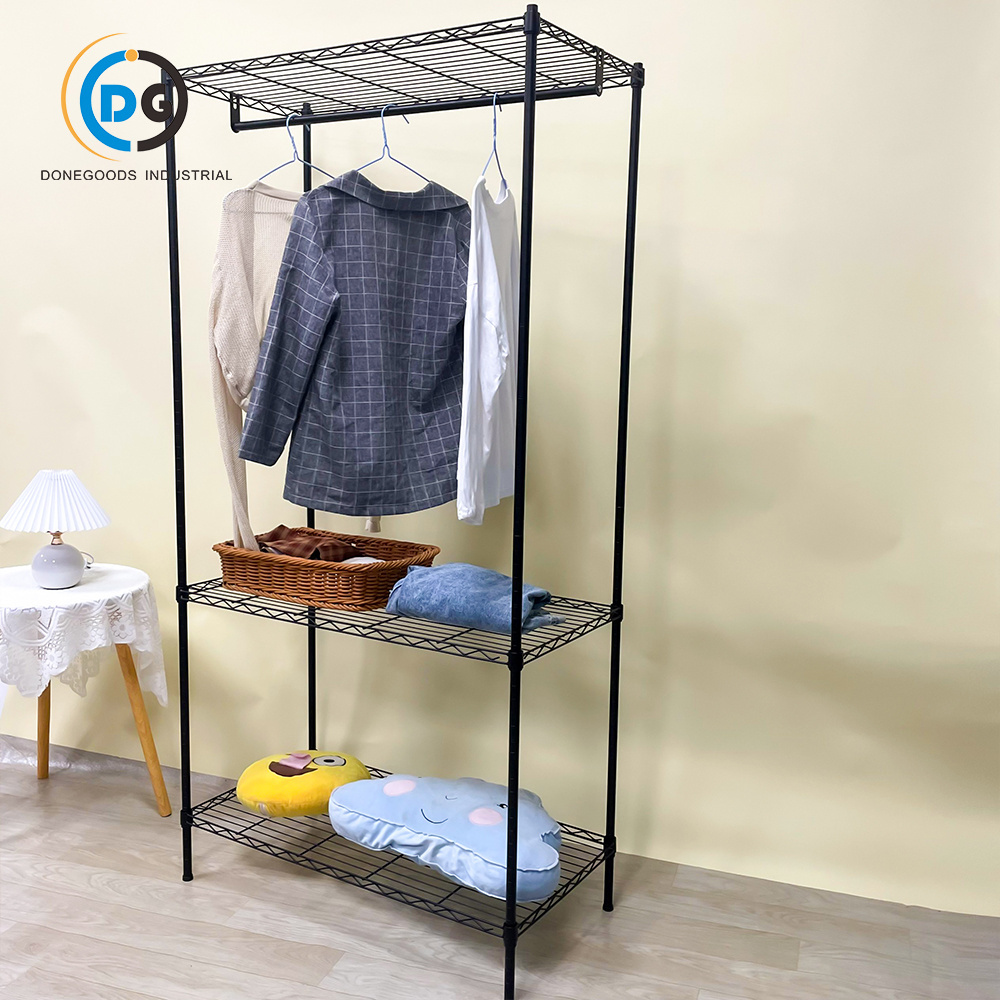 Adjustable Organiser Wardrobe Clothes Organizer Bedroom Closet Shelving Storage Rack Wire Shelf