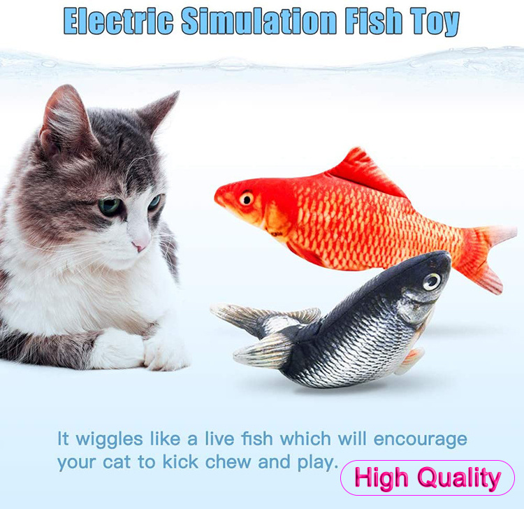 Realistic Interactive Flopping Fish Cat Kicker Catnip Toys for Indoor  Pets Kitten Electric Moving Fish Cat Toy