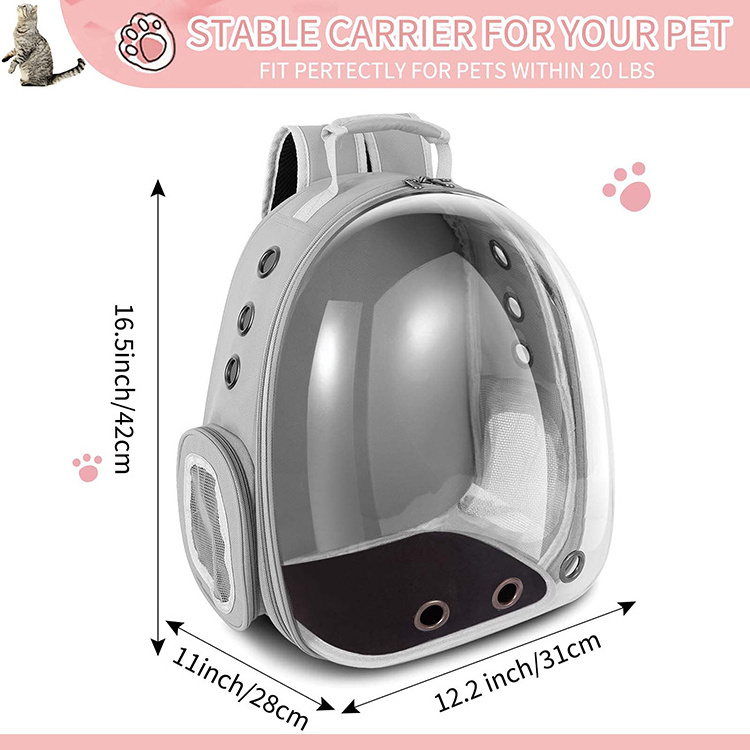 Expandable Transparent Bubble Space Capsule Cat Carrying Backpack Pet Travel Carrier Bag