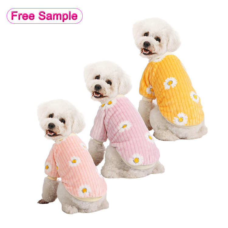 Wholesale Customize Dog Clothes Spring Fall Winter Velvet Velour Fashion Knitted Basic Dog Hoodie Pet Clothing