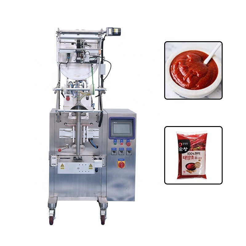 Automatic chili sauce tomato paste packing machine small pouch honey packing machine with stirring function