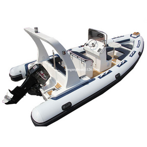 6.8m high speed hard bottom inflatable  fiberglass boats with steering wheel on sale rigid inflatable boat china