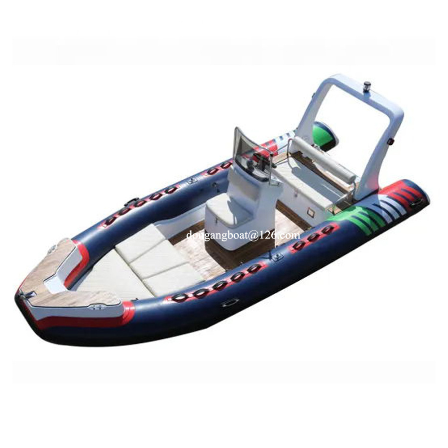 5.5m hypalon inflatable aluminium hull rib boat with motor fiberglass speed mini boats for sale