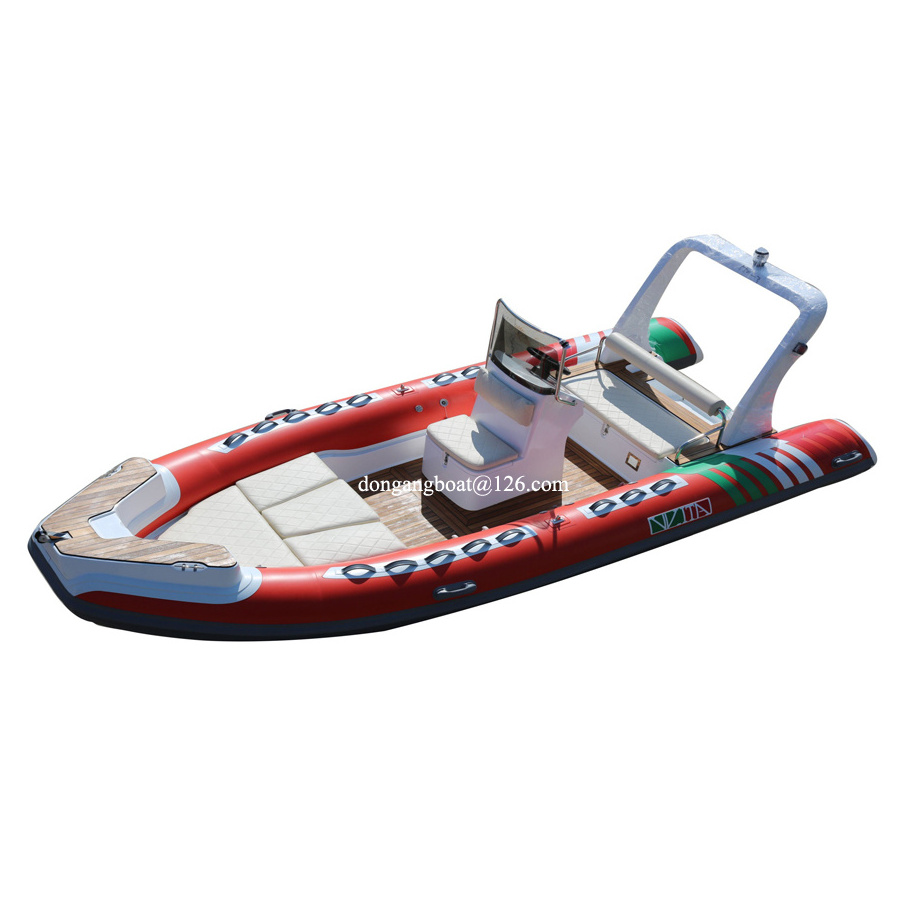 5.5m hypalon inflatable aluminium hull rib boat with motor fiberglass speed mini boats for sale