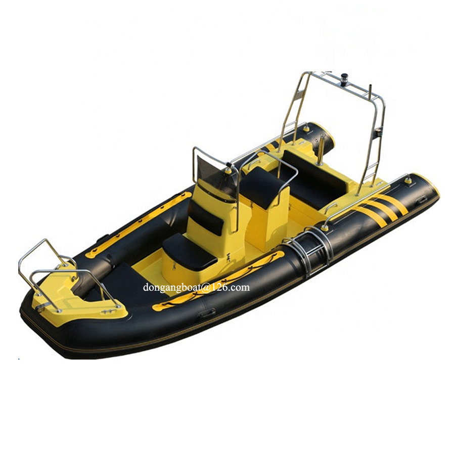 580 fishing fiberglass bottom rib boat inflatable with steering wheel