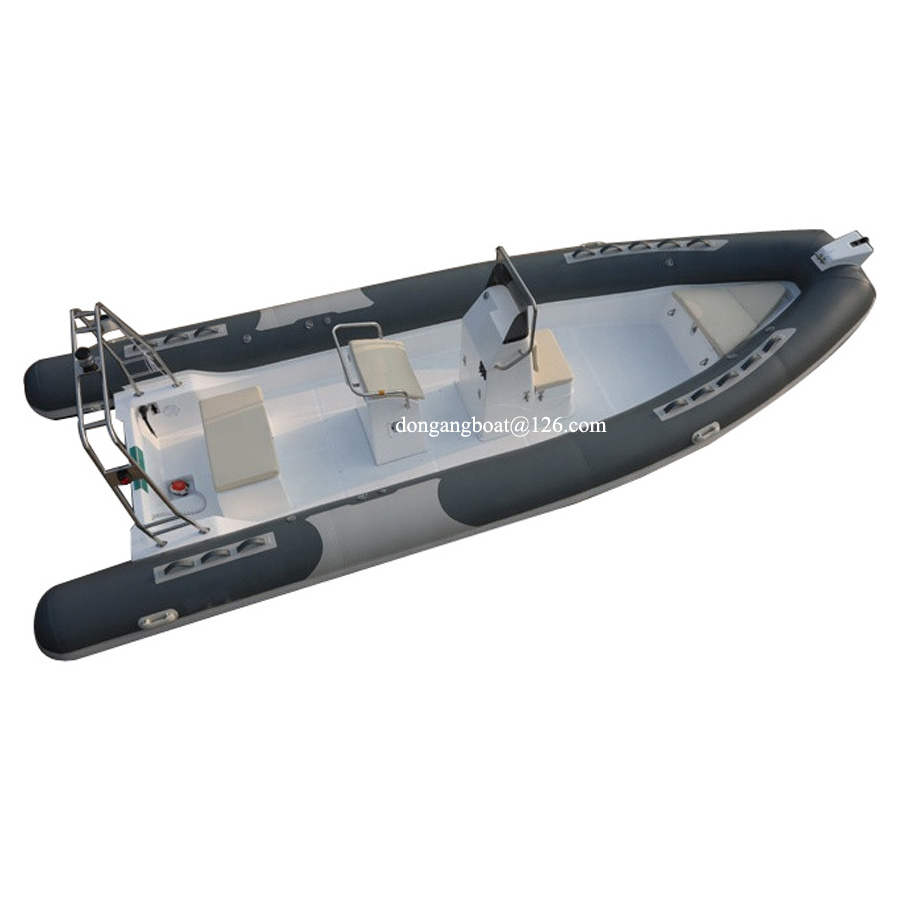 6.8m high speed hard bottom inflatable  fiberglass boats with steering wheel on sale rigid inflatable boat china