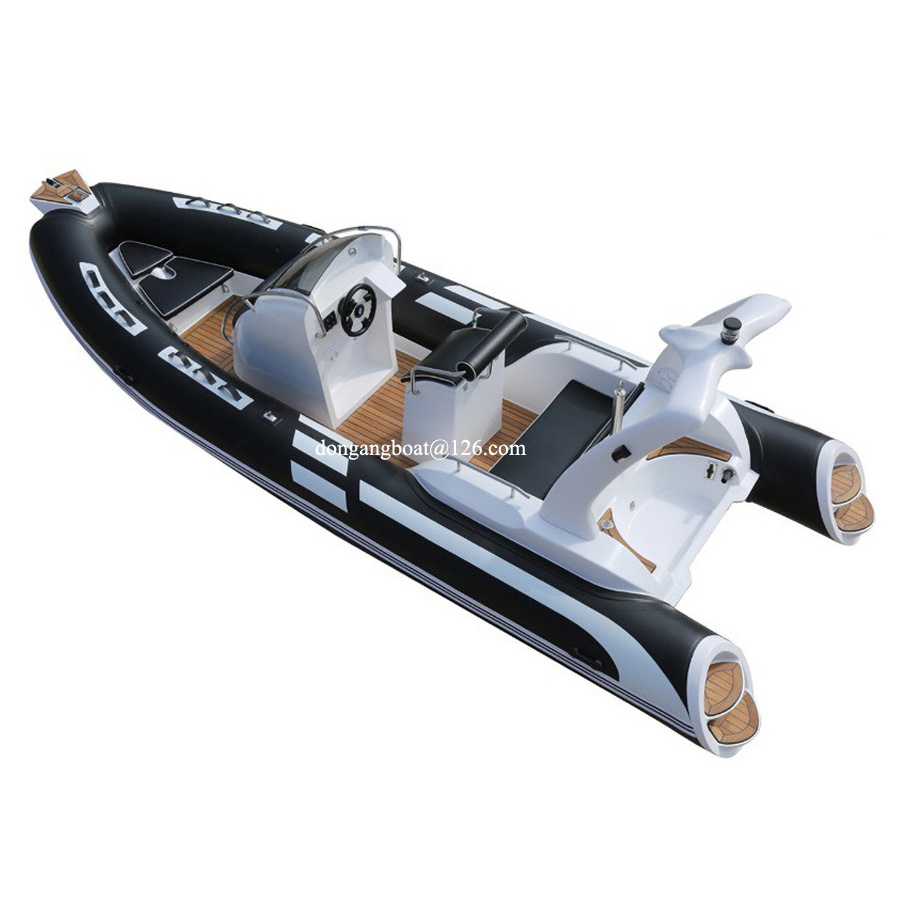 580 fishing fiberglass bottom rib boat inflatable with steering wheel