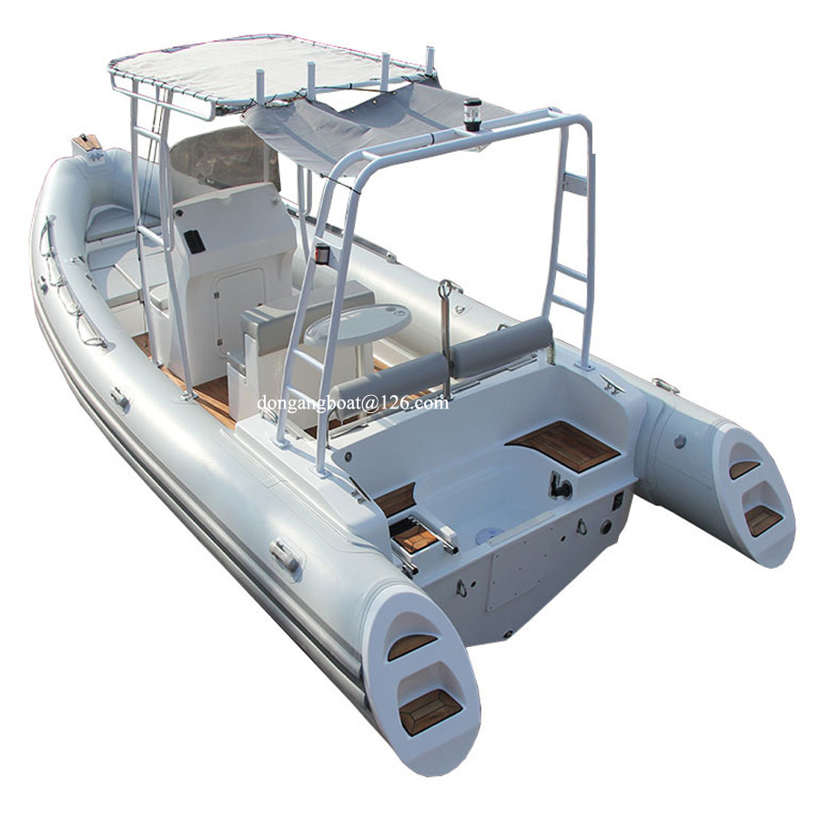 6.8m high speed hard bottom inflatable  fiberglass boats with steering wheel on sale rigid inflatable boat china