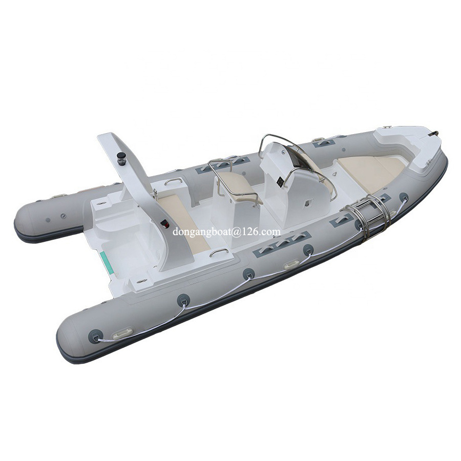 580 fishing fiberglass bottom rib boat inflatable with steering wheel