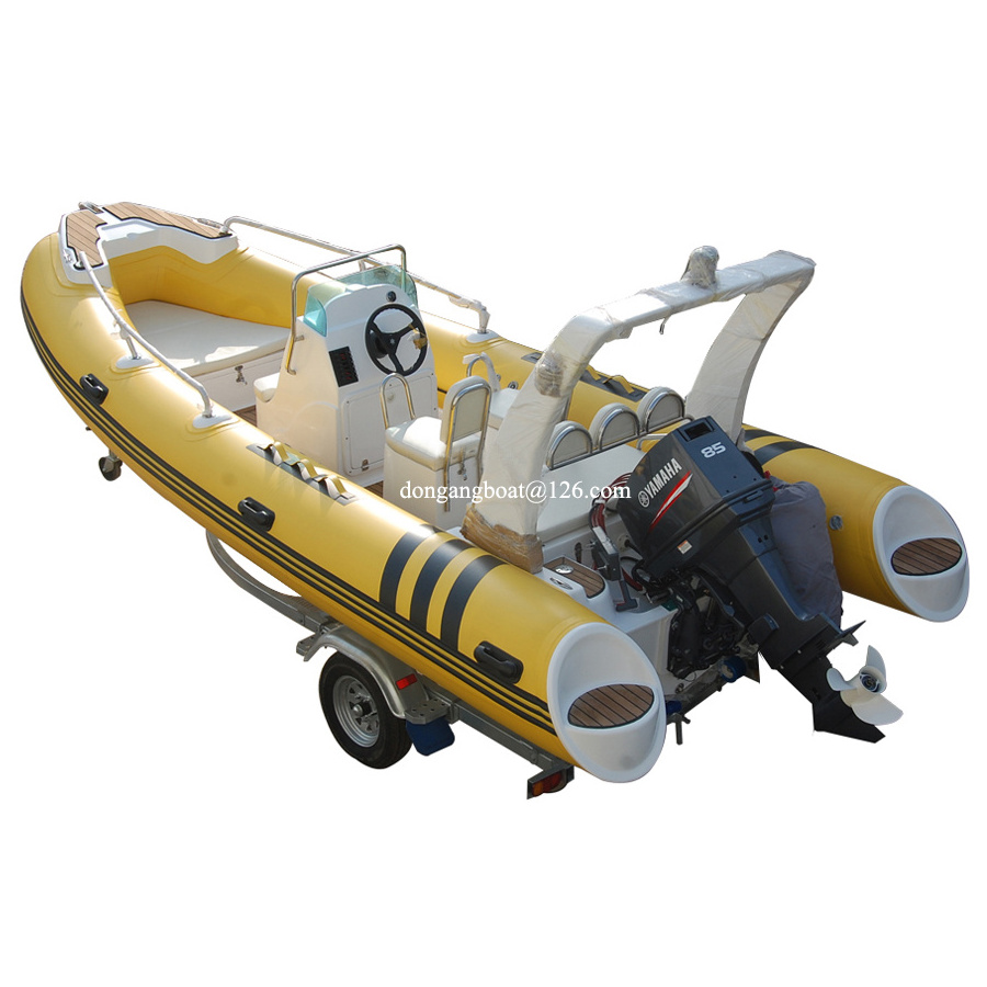 17ft 5.2m cheap deep v aluminum semi rigid faltbare rib inflatable boat hypalon rib boat with cabin