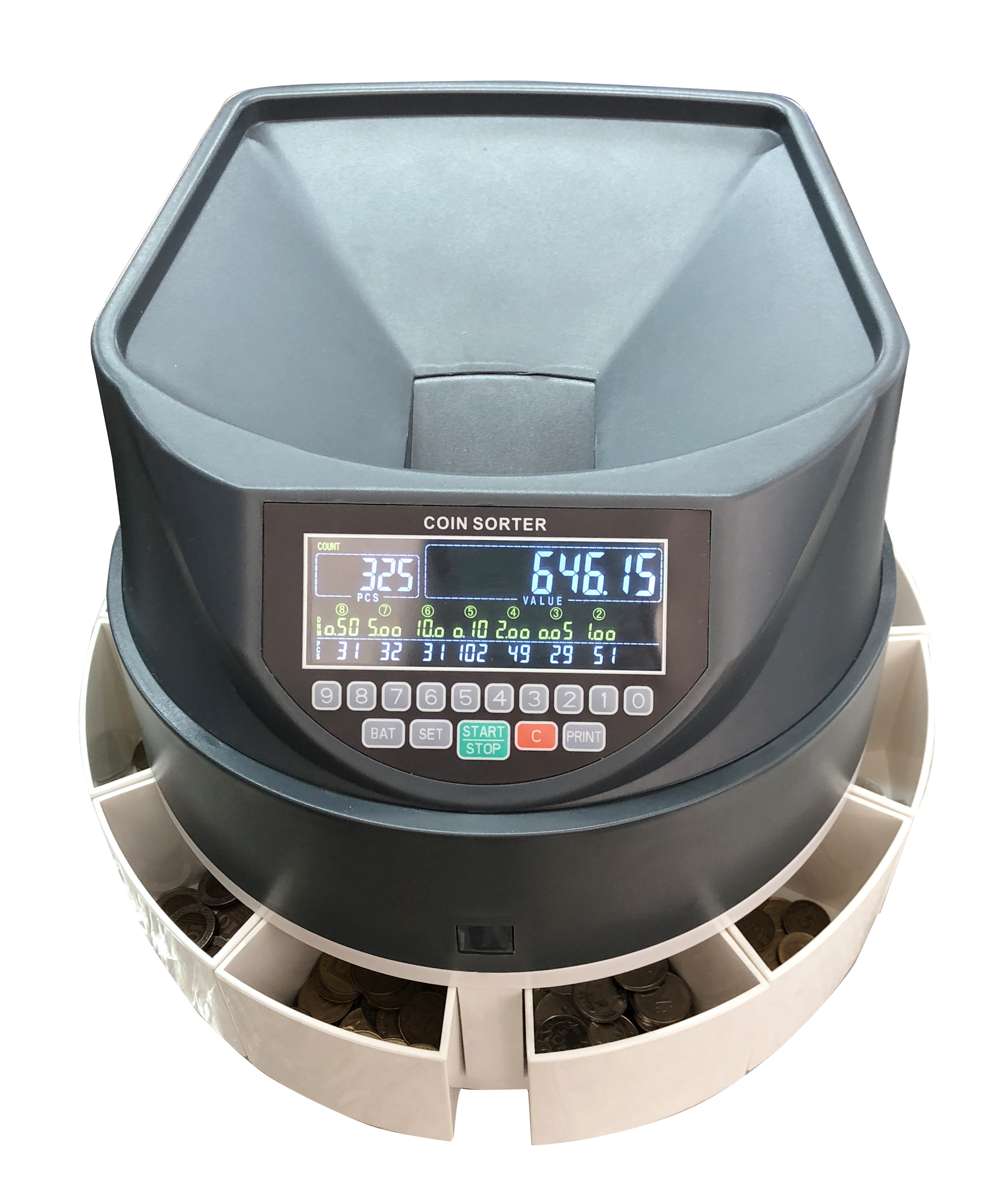 Faster LCD Coin Counter With Add And Batch Function Electronic Coin Sorter