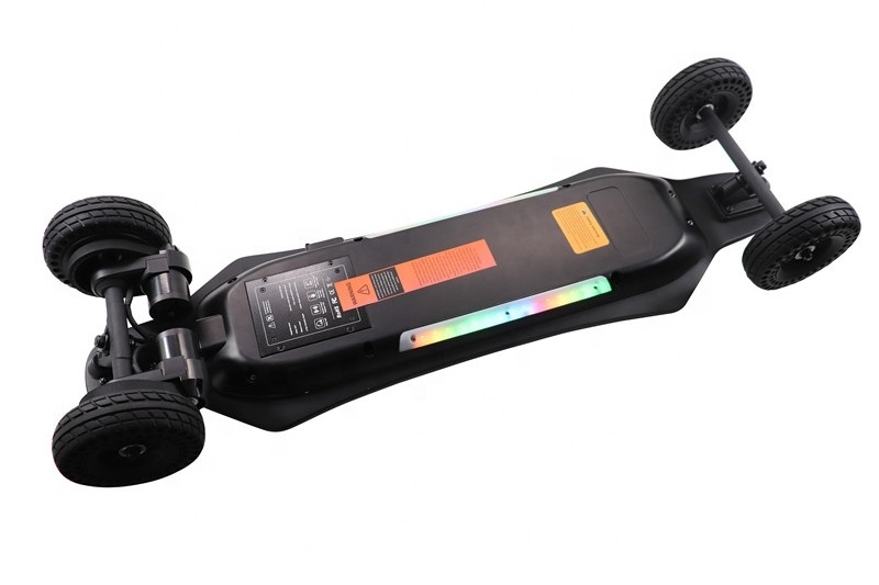 All-terrain SUV electric skateboard Pulley skateboard colorful double light bar long road skateboard off road