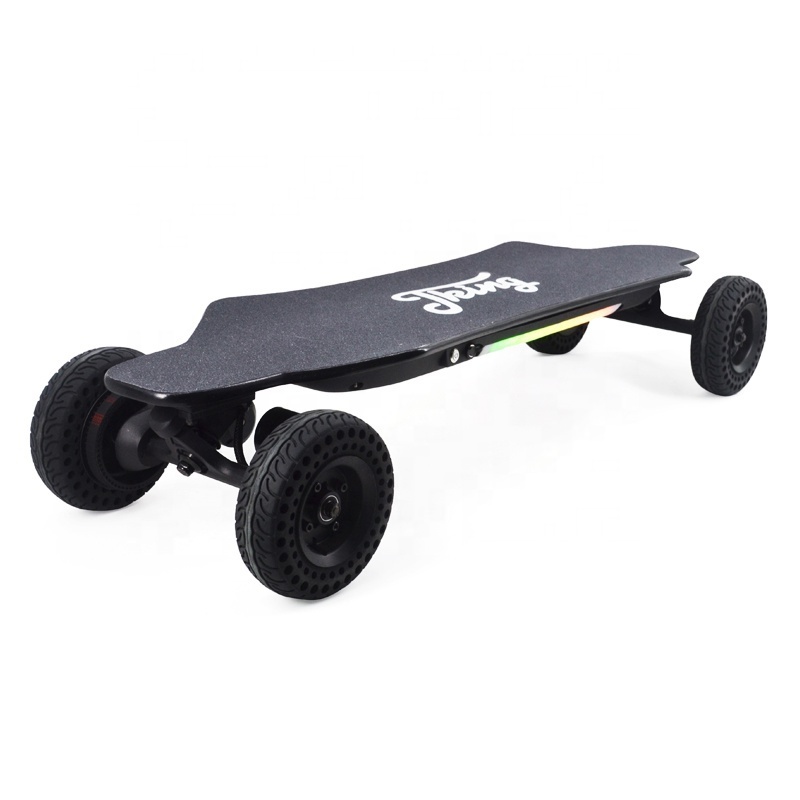 All-terrain SUV electric skateboard Pulley skateboard colorful double light bar long road skateboard off road