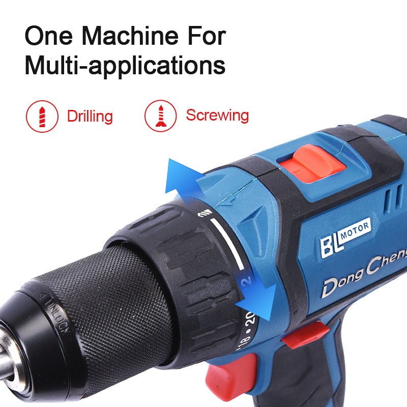 Dong Cheng Premium Electric 20V Li-ion 60Nm Dual Speed Professional Cordless Drill Power Tools