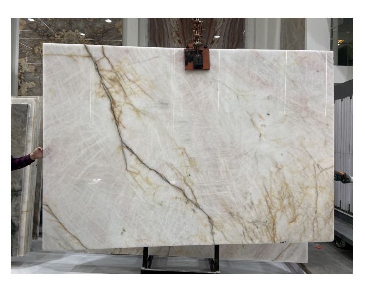 New Arrival Natural Indoor Stone pink crystal Marble High Glossy Slabs Made for countoper and Table Tops