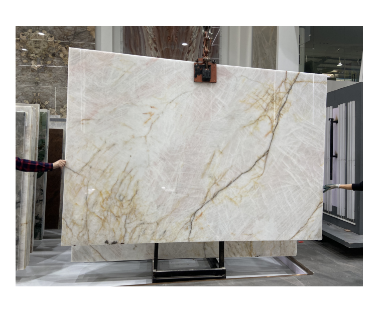 New Arrival Natural Indoor Stone pink crystal Marble High Glossy Slabs Made for countoper and Table Tops