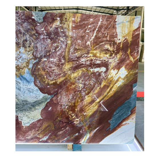 Professional Factory Manufacturer Picasso Brown Red quartzite stone marble slabs For Wall Decoration kitchen table design