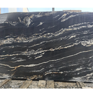 Luxury brazilian Natural Cosmic black forest gold titanium stone leather finish granite marble big slabs price