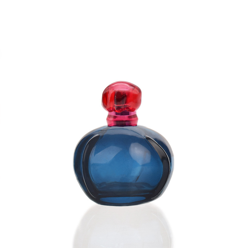 Wholesale simple design-100ml  red and blue apple shape empty perfume spray  bottle glass