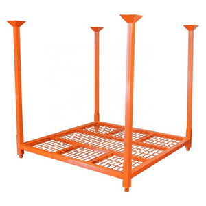 Customized Collapsible Orange Storage Tire Stacking Racks Shelves Foldable Portable Metal Stackable Pallet Stack Rack System