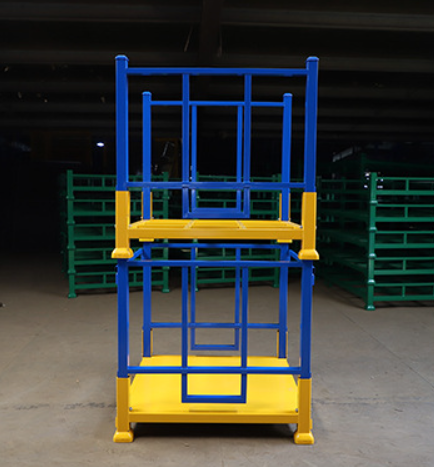 Customized Collapsible Orange Storage Tire Stacking Racks Shelves Foldable Portable Metal Stackable Pallet Stack Rack System