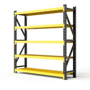 Customated Yellow Medium Duty Stacking Racks System Boltless Metal Shelving Units Industrial Warehouse Pallet Shelf Storage Rack