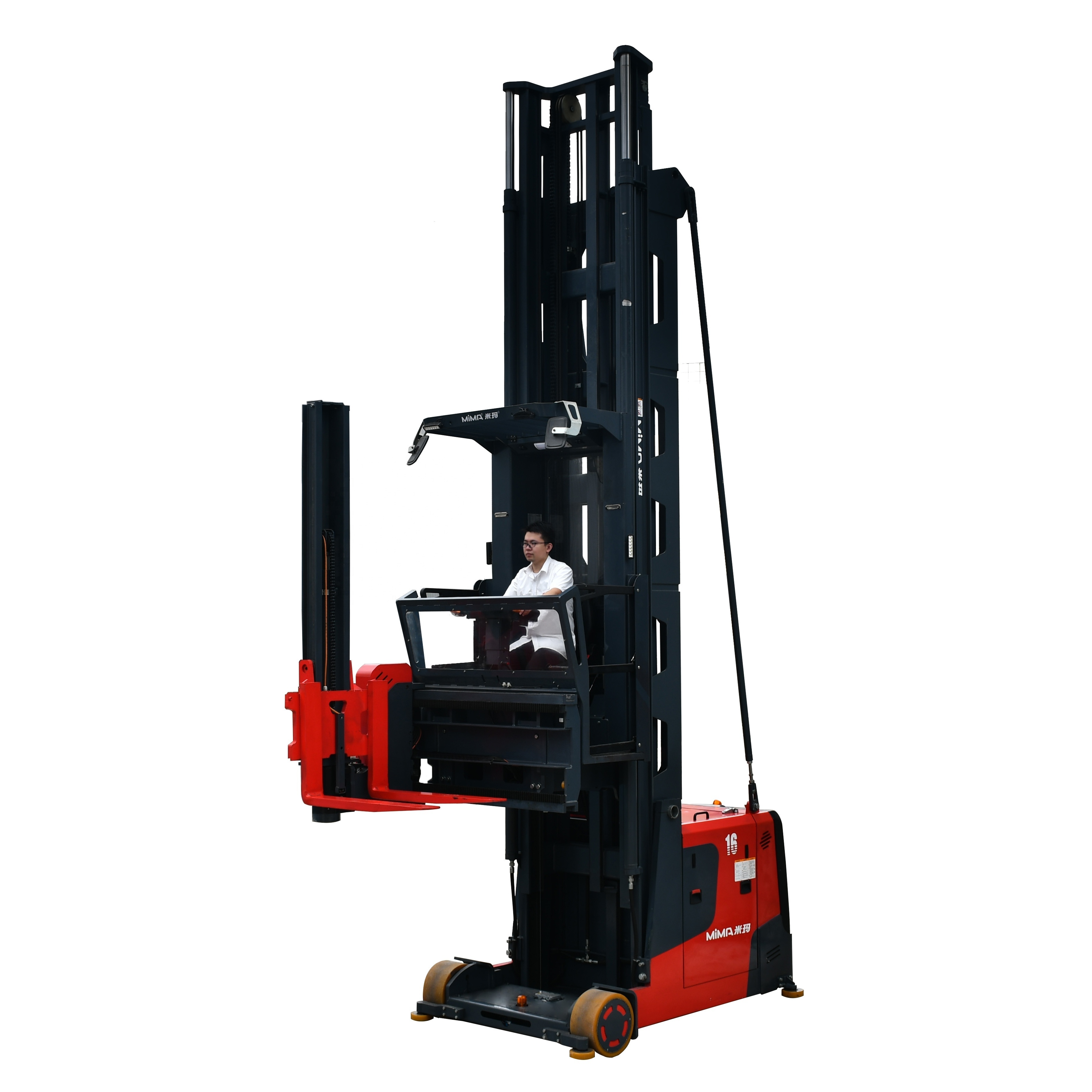 High-Precision Ultra-High Lifting Man-Up Electric Pallet Stacker Truck for Storage Warehouse