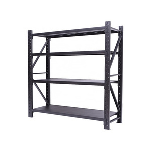 Manufacture Factory 500kg Boltless Warehouse Storage Rack Shelf Black Steel Racking  for Stacking Racks Shelves