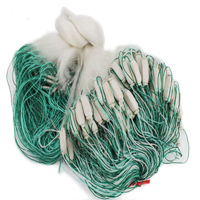 Factory wholesale throw fly cast net 100m*2m three layer gill net fishing net nylon monofilament lead sinkers