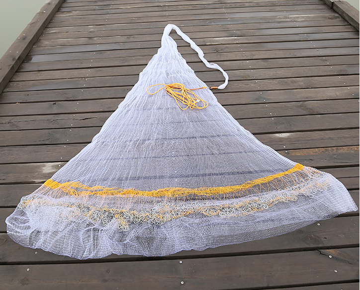 Hot Selling 8FT-17FT Korean Style Chain High-quality Fishing Net Factory Price Fish Net with Bottom Pocket Cast Net 12 PA Double