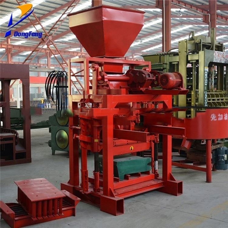 Manual brick making machine QT4-35 perforated concrete block machine brick factory