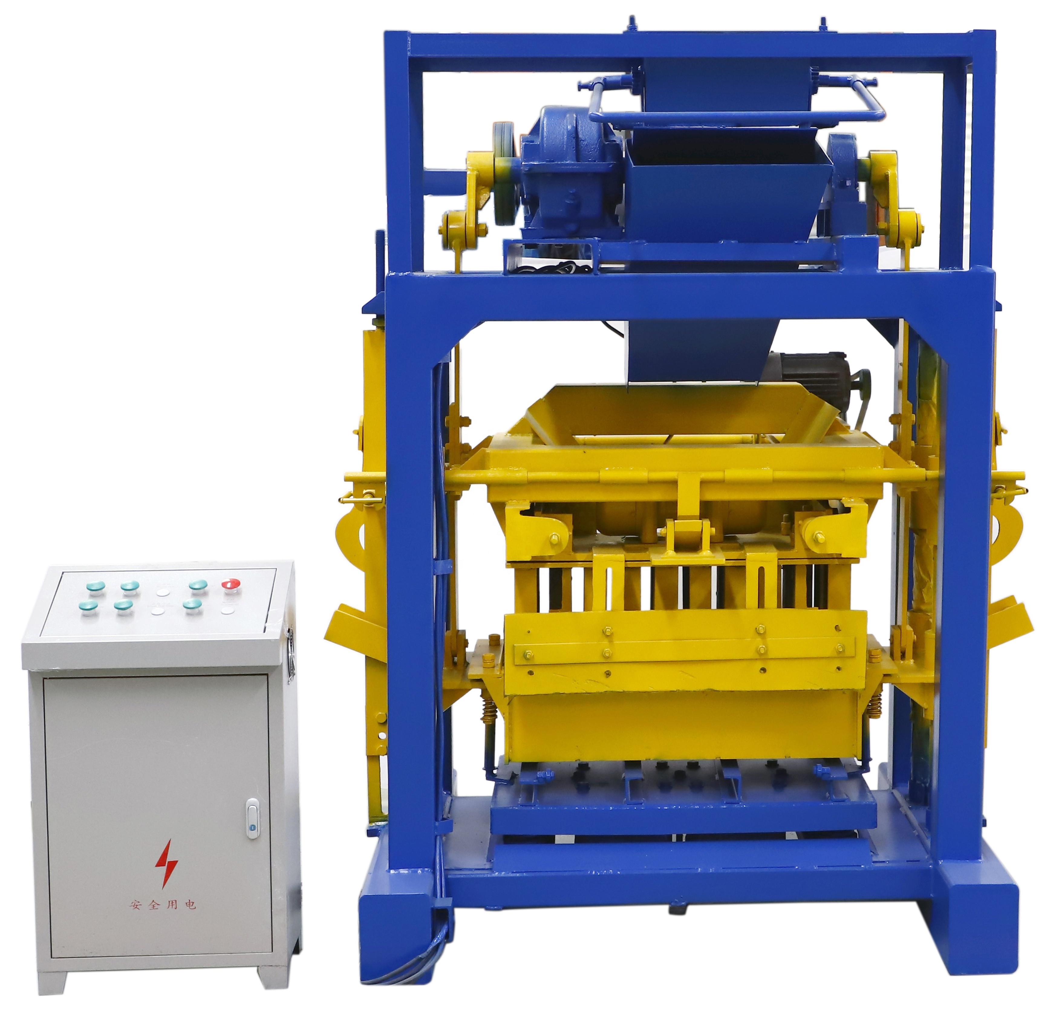 Manual brick making machine QT4-35 perforated concrete block machine brick factory