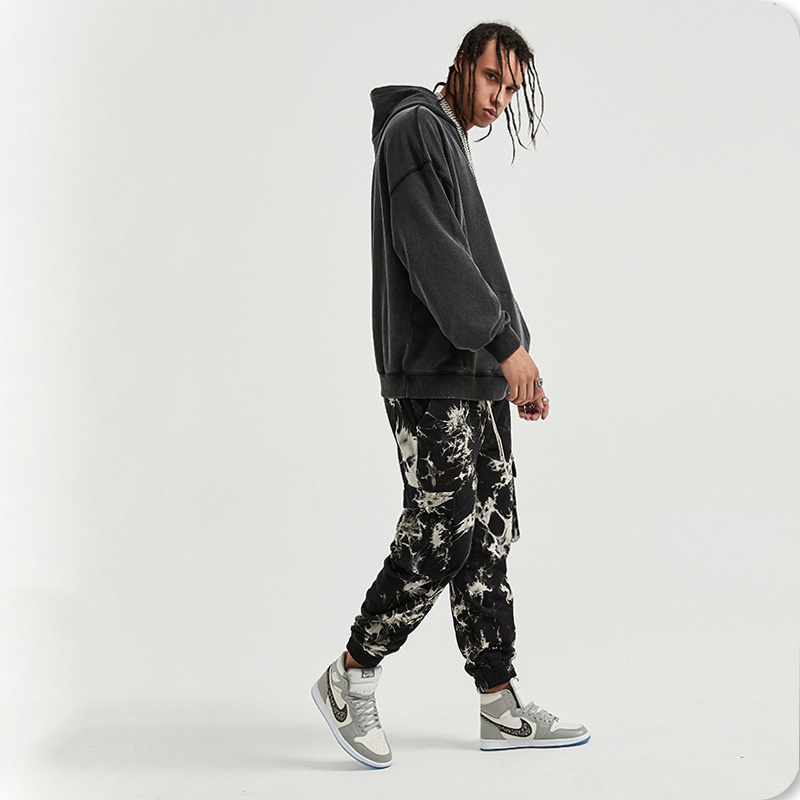 2022 New Style Dongguan Factory Clothing Men Cargo Cotton Joggers With Pockets Tie Dye Joggers Wholesale Pants