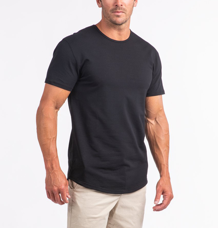 High Quality 95 cotton 5 spandex t shirts Tee Basic Blank Plain Mens Stretch Slim Fit 65 polyester 35 cotton T Shirt custom