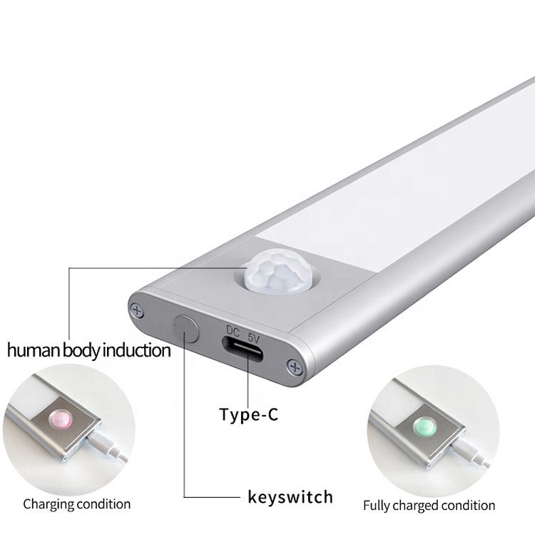 Smart Wireless Battery Usb Charging Closet Light Body Motion Sensor Under Kitchen LED Motion Sensor Cabinet Light