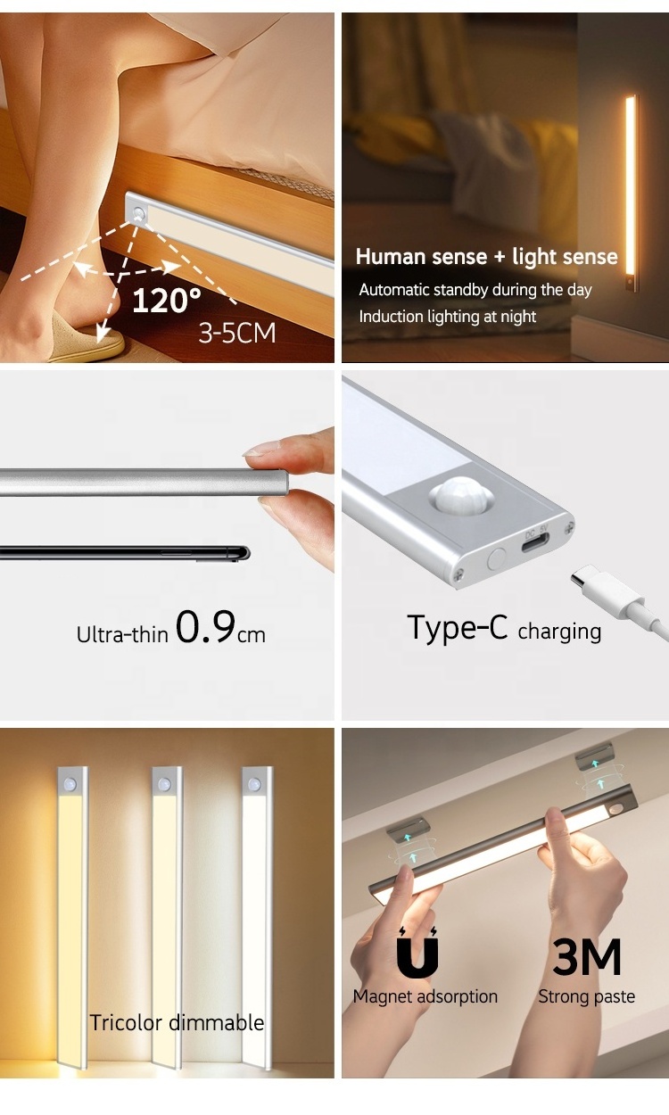 Newest Removable Brightness Adjust Under 3W Motion Sensor Led Cabinet Light Led Shelf Closet Display Lighting For Kitchen