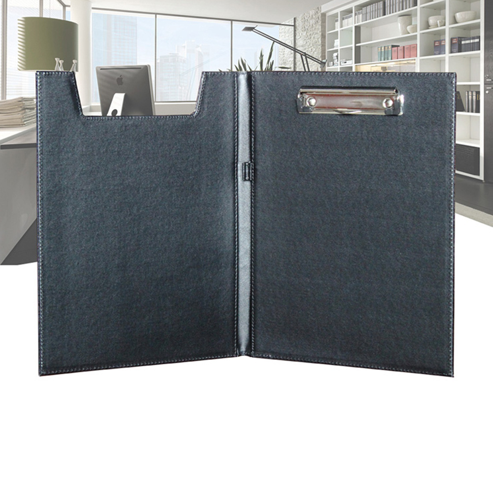 Custom PU Leather Cover Clipboard and Hospital Folding Metal Medical Clipboard Binder Folder