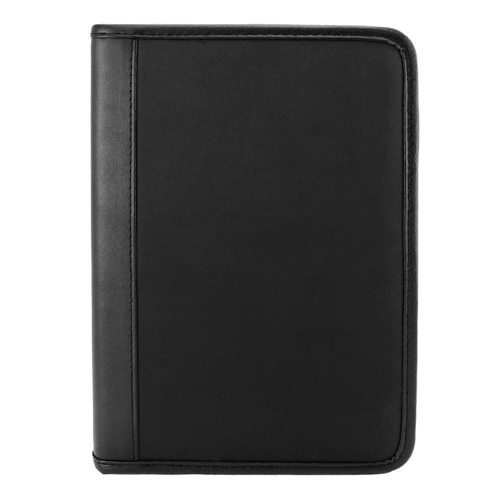 Factory wholesale Black PU Leather Note Pad Conference Folder and A4 zipper Portfolio