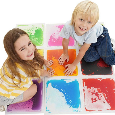 50*50 cm interactive Sensory Liquid Floor tiles Children's Vinyl Flooring Kids Plastic Flooring Mats For Kids