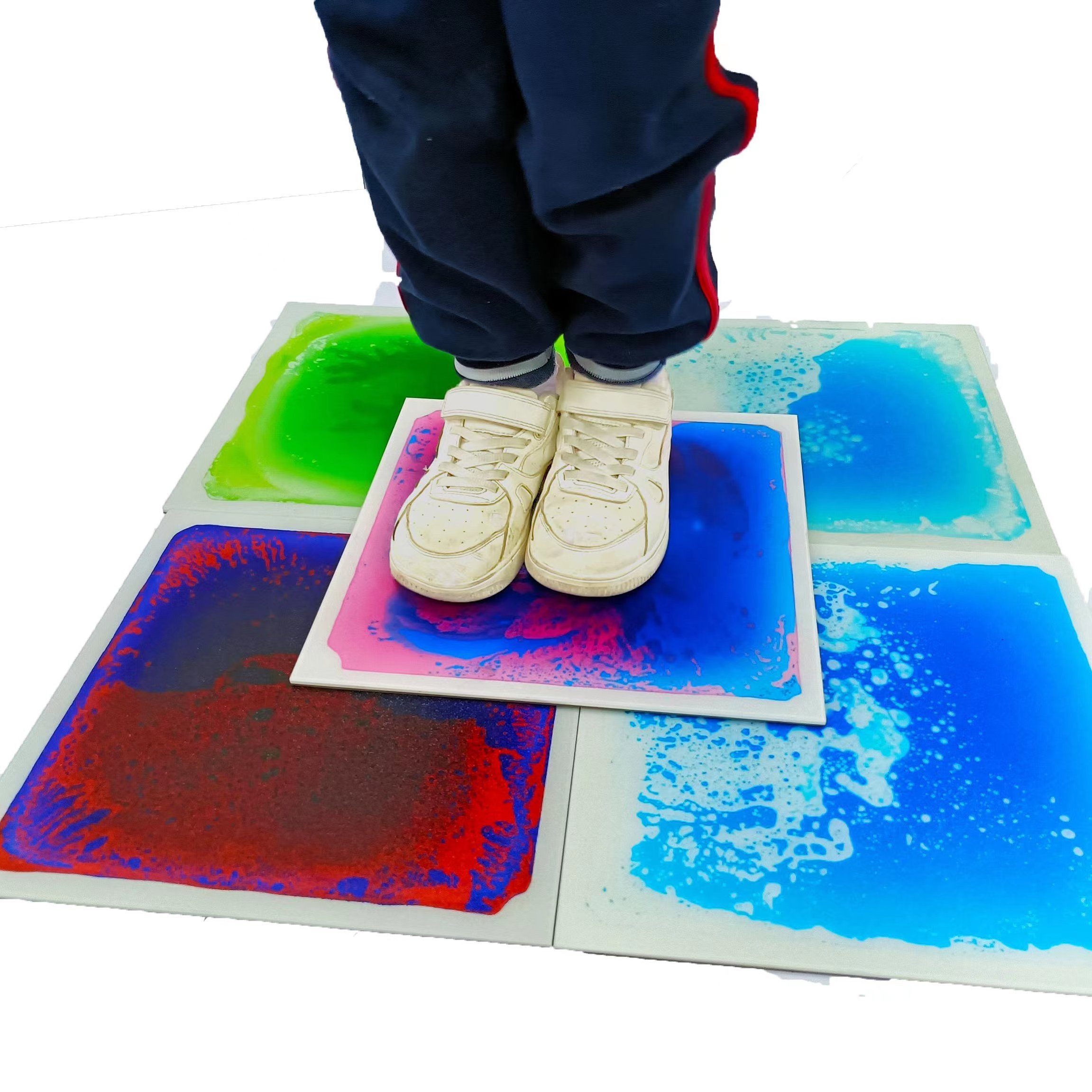 2023 Popular Children's Toys Removable Carpet Tile 30 cm Sensory Floor Children's Sports Floor Liquid Fusion Puzzle Game Mat