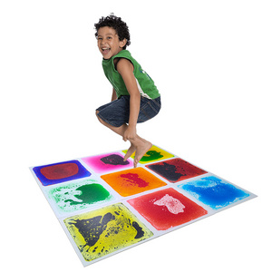 HF Customized Wholesale Liquid Lava Sensory Mat Colorful Gel Floor Activity Tiles  Sensory Liquid Floor Tiles For Autism