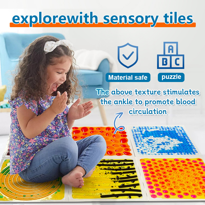 Early Learning  Educational Toys Interactive Activity Lava Gel Play Mat Sensitive Textured Tactile Massage Liquid Sensory Floor