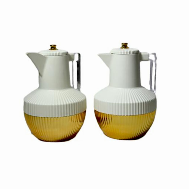 Arabic Coffee Pot Gold Coating Tea Jug With Bright Appearance Dallah Thermos For Vacuum Tea Kettle Insulation