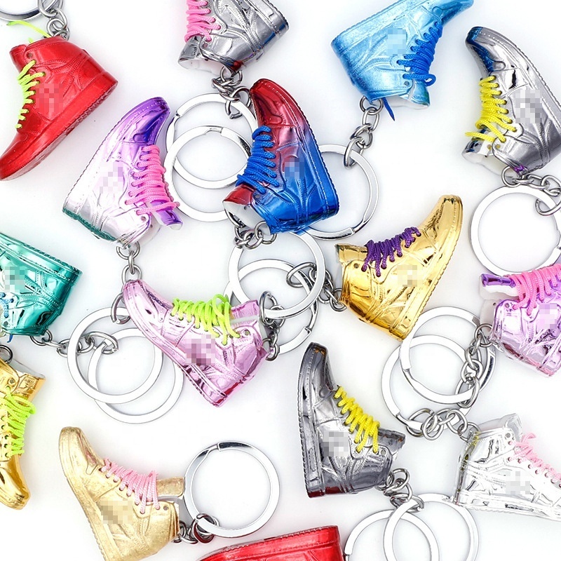 Rubber PVC Plastic Basketball 3D Mini Shoe Keychain OW AJ1 Jor dan Shoe Sneaker Keychain With box