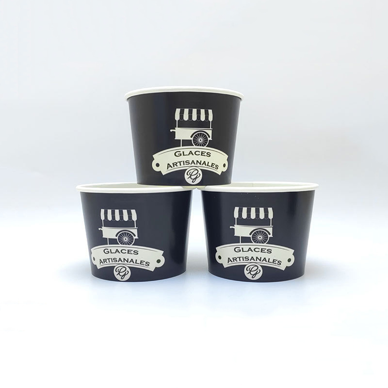 Custom Ice Cream Tub Tube Packaging Suppliers Ice Cream Sticks Popsicle Paper Cups Plastic Bowl Containers With Dome Lids