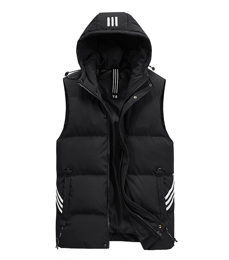 Latest Design Men's Fashion Vest With Hooded Waistcoat Down Cotton Jacket Sleeveless Men's Vest