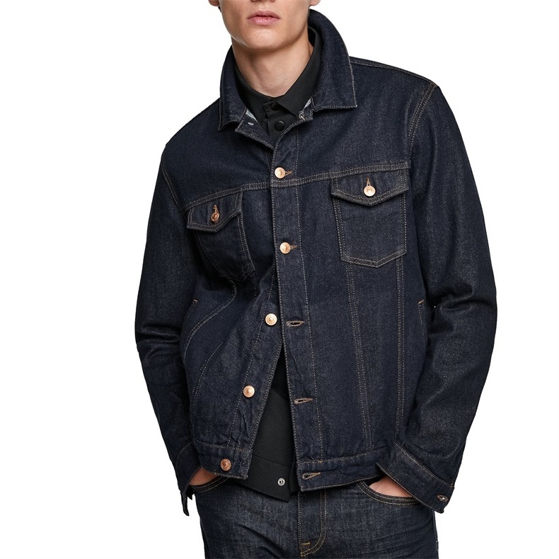 Autumn fashion selvedge jean mens black denim jacket in bulk