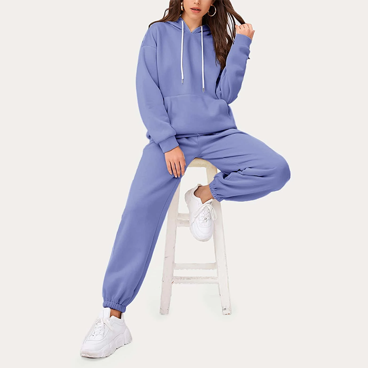 Custom LOGO Fashioned Casual Sportswear Loose Hoodie and Jogging Women Set Sportswear Tracksuit Woman