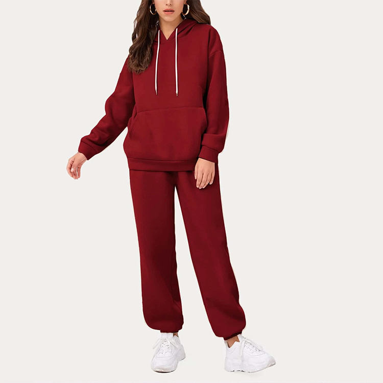 Custom LOGO Fashioned Casual Sportswear Loose Hoodie and Jogging Women Set Sportswear Tracksuit Woman