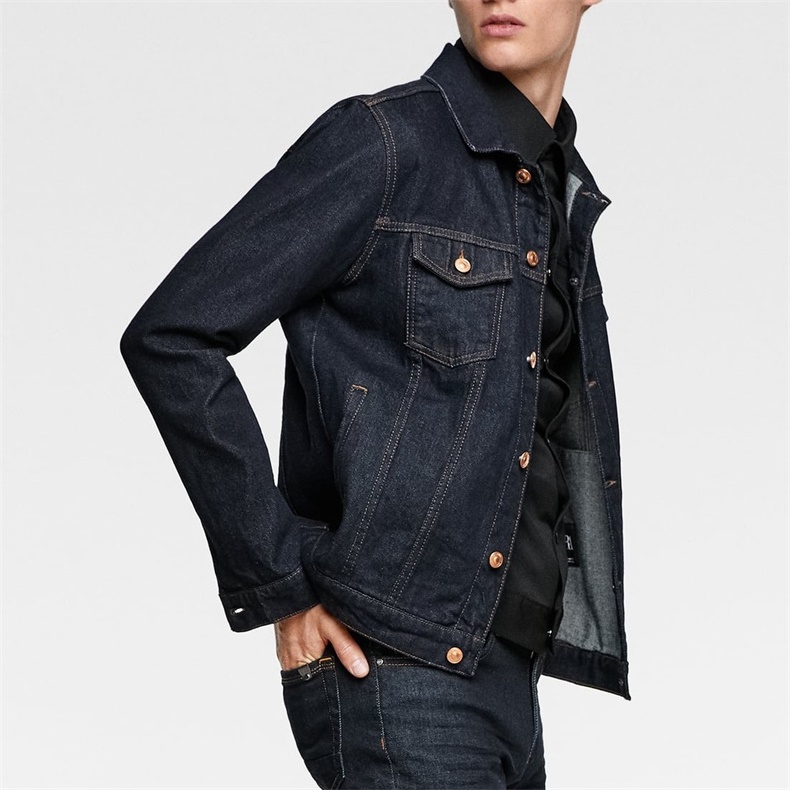 Autumn fashion selvedge jean mens black denim jacket in bulk